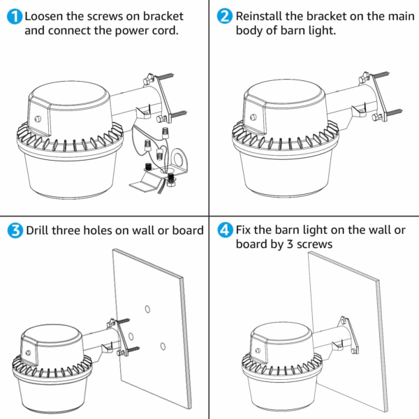 LED Barn Light, Dusk to Dawn Area Lights with Photocell, Outdoor Security Flood Lighting, ETL & FCC Listed, IP65 Waterproof, Aluminum, 110-277V, Garage, Yard, 3000K Warm White, Bronze - Image 7