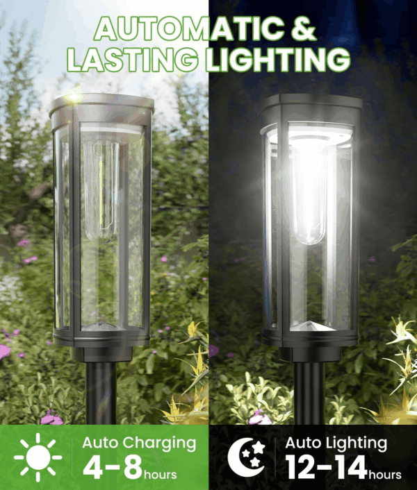 Bright Solar Pathway Lights Outdoor, 8 Pack Solar Garden Lights for outside Waterproof IP65, Auto On/Off Outdoor Light for Yard Garden Lawn Walkway Driveway Landscape Lighting - Image 5