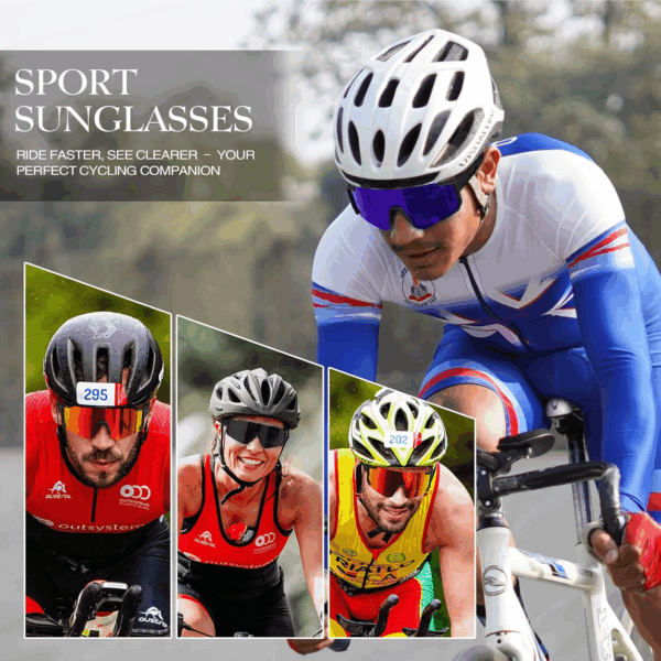 Polarized Sport Sunglasses for Men and Women, Lightweight TR90 Sun Glasses with UV Protection for Cycling Running - Image 3