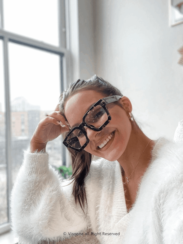 Blue Light Blocking Glasses with TR90 Rectangle Frame and Chic Preppy Look for Women Men RIVER - Image 5