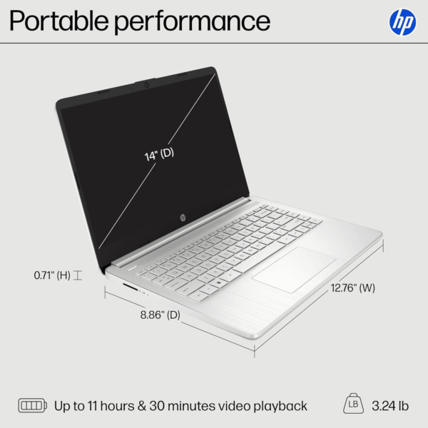 14 Inch Laptop, HD Display, Intel Core I3-1215U, 8 GB RAM, 256 GB SSD, Intel UHD Graphics, Windows 11 Home in S Mode, Natural Silver, 14-Dq5009Nr - Image 5