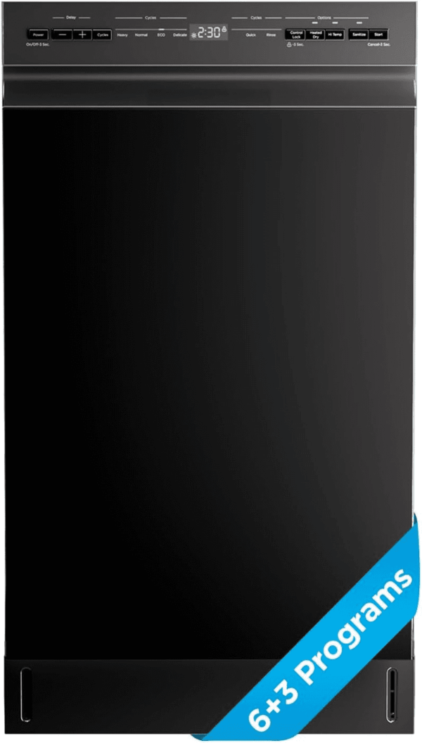 MDF18A1ABB Built-In Dishwasher with 8 Place Settings, 6 Washing Programs, Stainless Steel Tub, Heated Dry, Energy Star, Black