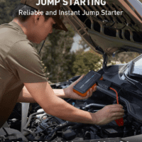 S8 Car Battery Jump Starter, 1500A Peak Car Jumper Starter Battery Pack for up to 6.0L Gas & 3.0L Diesel Engines, 12V Portable Jump Box with 3 Modes Flashlight and Jumper Cable (Orange) - Image 2