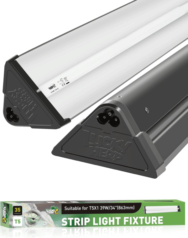 T5 Reptile Light Fixture Combo Kit 39W (New Upgrade), UVB Reptile Light Fixture with Desert UVB 10.0 34" Fluorescent Tube, UVA UVB Reptile Light for Lizard, Bearded Dragon, Tortoise