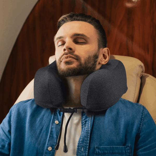 Travel Pillow, Travel Accessories & Travel Essentials for Airplane Upgraded 100% Pure Memory Foam Travel Neck Pillow for Flight Headrest Sleep, Portable Plane Necessities, Full Black - Image 6