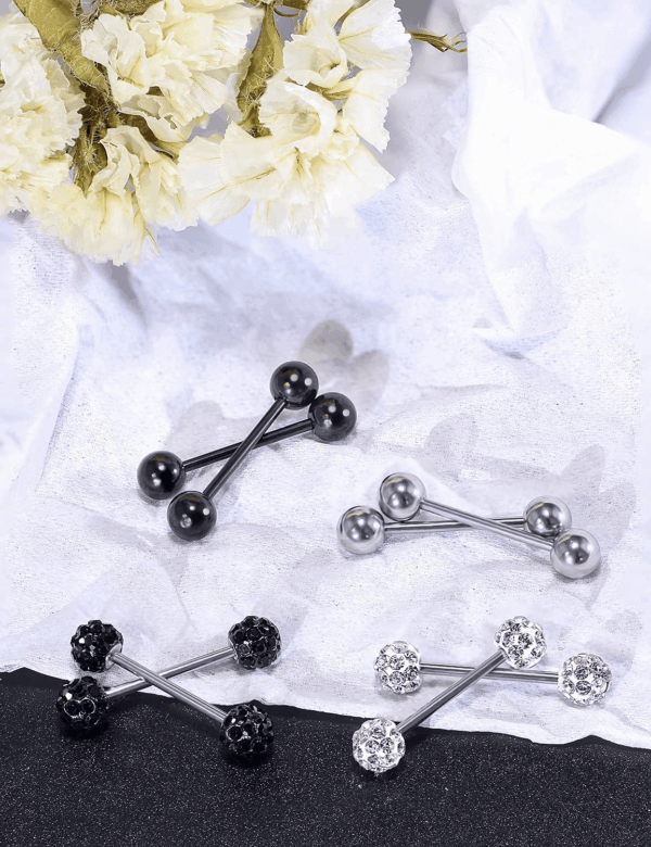 12-16Pcs 16G 14G Surgical Steel Tongue Ring Nipple Shield Barbell Ring Bar Nipplerings Body Piercing Jewelry for Women Men - Image 5