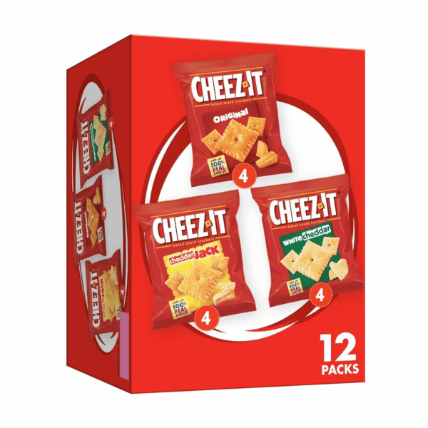 Cheese Crackers, Baked Snack Crackers, Lunch Snacks, Variety Pack, 12.1Oz Box (12 Packs)
