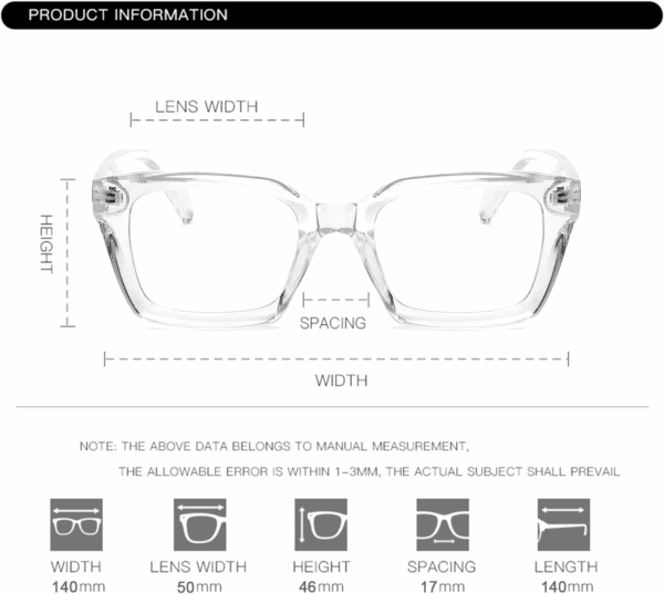 Classic Thick Square Frame Clear Lens Glasses for Women Men Non Prescription Eyeglasses - Image 6