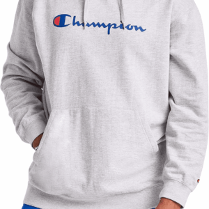 Men'S Powerblend Fleece Hoodie Sweatshirt with Script Logo (Regular and Big & Tall)
