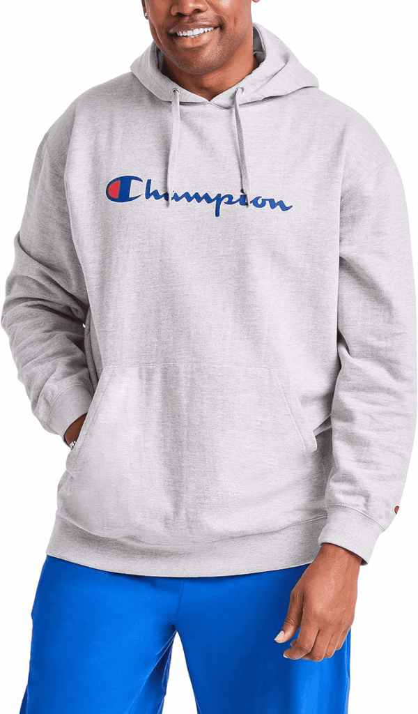 Men'S Powerblend Fleece Hoodie Sweatshirt with Script Logo (Regular and Big & Tall)
