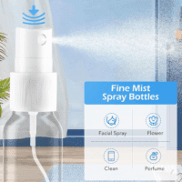Spray Bottles, 2Oz/50Ml Clear Empty Fine Mist Plastic Mini Travel Bottle Set, Small Refillable Liquid Containers with 2Pcs Funnels and 24Pcs Labels (6 Pack) - Image 2