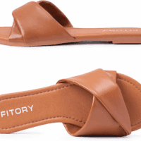 Women'S Flat Sandals Fashion Slides with Soft Leather Slippers for Summer Size 6-11 - Image 4