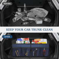 Car Trunk Organizer, Collapsible, Waterproof, Non-Slip, Blue, 52L, 5 Compartments, Rectangular, Portable, Practical/Functional - Image 5
