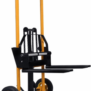 Manual Forklift Material Stacker, Hand Truck Lifts with Fixed Legs and Adjustable Forks, 2.3-36" Lifter Hieght Hydraulic Lift for Factory, 440Lbs (Foot Pedal)