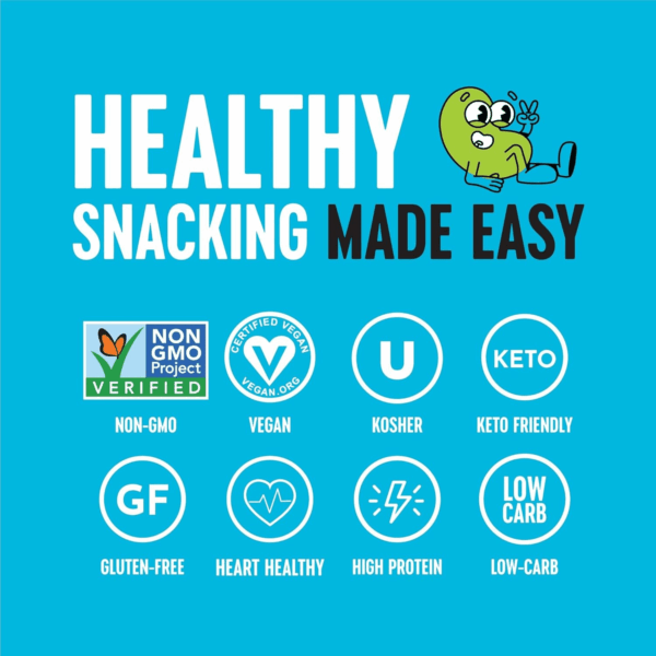 Crunchy Dry Roasted Edamame Snacks (Sea Salt), Keto Snack Food, High Protein (11G) Healthy Snacks, Low Carb Gluten Free Office Vegan Food 100 Calorie Snack Pack, 0.9Oz 10 Pack - Image 5