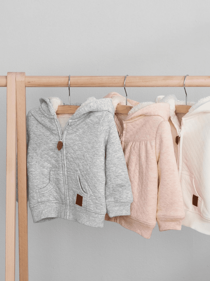 Baby Hooded Sweater Jacket with Sherpa Lining - Image 3