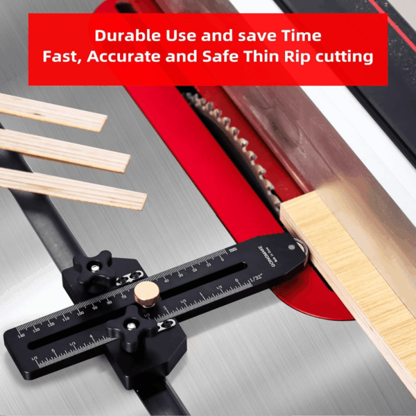 Thin Rip Jig Table Saw Jig Guide for Making Repetitive Narrow Thin Strip Cuts Woodworking Tools Fast Thin Ripping Guide for Table Saw Band Saw Router Table Fits for 3/8" X 3/4" T Slot - Image 7