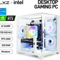 Gaming Desktop Intel Core I5-12400F 6 Core 2.5Ghz PC Computer, RTX 4060 8G, 32G DDR4 RAM, 1TB NVME SSD, Prebuilt Gaming PC Tower Computer for Home and Office (White) - Image 3