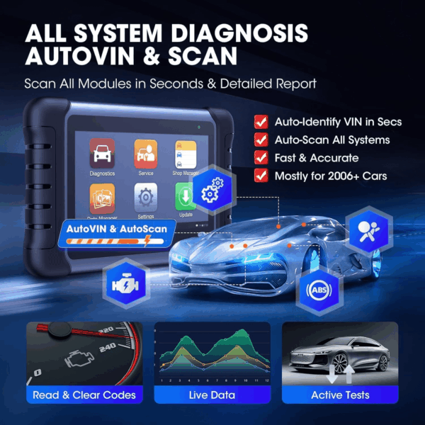 Scanner Maxicom MK808S: 2025 Bidirectional Tool as MK808BT Pro MX808S M808Z, Function as Maxicheck MX900, 28+ Service, Active Test, All System Diagnose, Injector Coding, FCA Autoauth Android 11 - Image 5