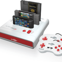 Retro-Bit Super Retro Trio HD plus 720P 3 in 1 Console System - HDMI Port - for Original NES/SNES, Super Nintendo and Sega Genesis Games - Red/White