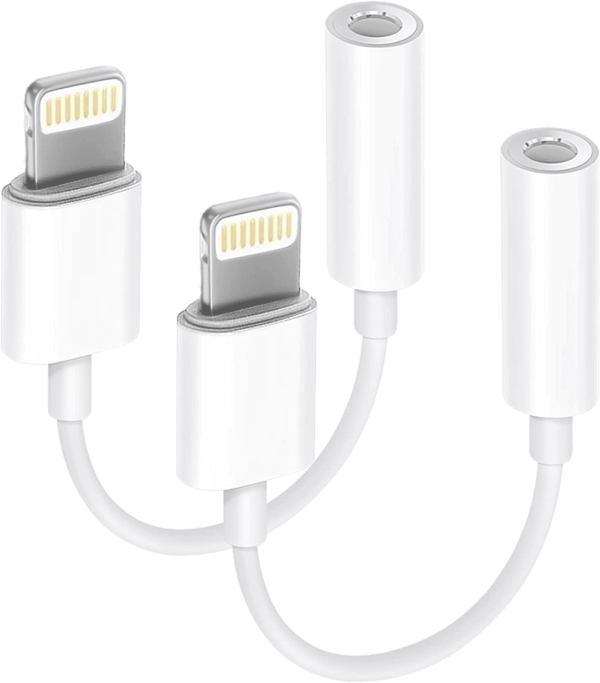 Apple Mfi Certified 2 Pack Lightning to 3.5 Mm Headphone Jack Adapter for Iphone, Iphone Aux Adapter Converter Dongle Audio Cable Compatible with Iphone 14 13 12 11 X XS 8 7