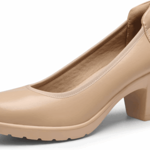 Women'S Chunky Closed Toe Low Block Heels Work Pumps Comfortable round Toe Dress Wedding Shoes