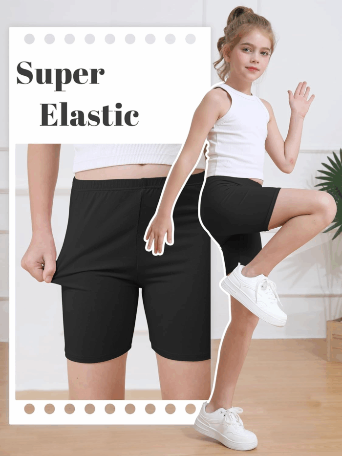 6 Pack Girls Bike Shorts Cartwheel Shorts for Girls Toddler under Dress Dance Short Kids Biker Shorts Multicolor - Image 3