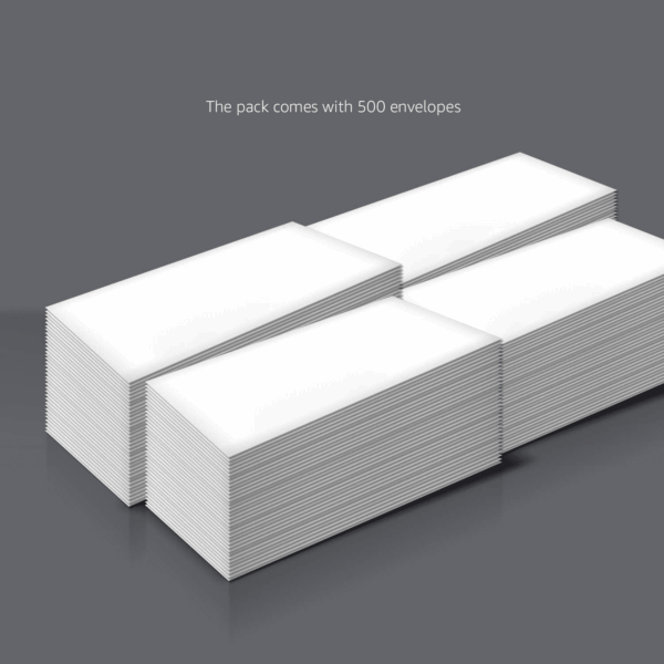 #10 Business Letter Envelopes with Gummed Seal, 500-Pack, No Tint - Image 5