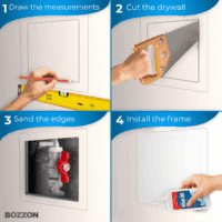 Access Panel for Drywall - 12X12 Inch - Wall Hole Cover - Access Door - Plumbing Access Panel for Drywall - Heavy Durable Plastic White - Image 3