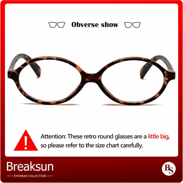 Fashion Oval Glasses for Women Men Retro round Tortoise Frame Blue Light Glasses Nerd Eyeglasses - Image 5