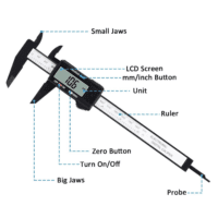 Digital Caliper,  0-6" Calipers Measuring Tool - Electronic Micrometer Caliper with Large LCD Screen, Auto-Off Feature, Inch and Millimeter Conversion - Image 6