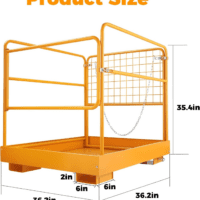 36"X36" Forklift Safety Cages with One Chain Forklift Cages 1200LBS Capacity Man Lift Basket Pallet Forks Work Platform Forklift Aerial Platform (No Wheel) - Image 8