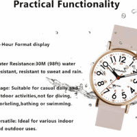 Nurse Watch for Medical Professionals Students Women Men, Analog Nursing Watches with 30M Waterproof 12/24 Hour Military Time, Second Hand, Easy to Read, Colorful Silicone Band - Image 8