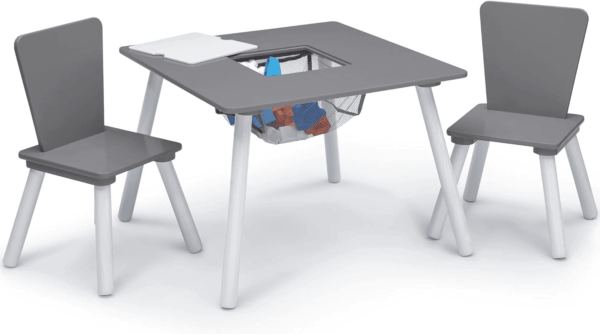 4-Piece Toddler Playroom Set, Grey/White - Image 3