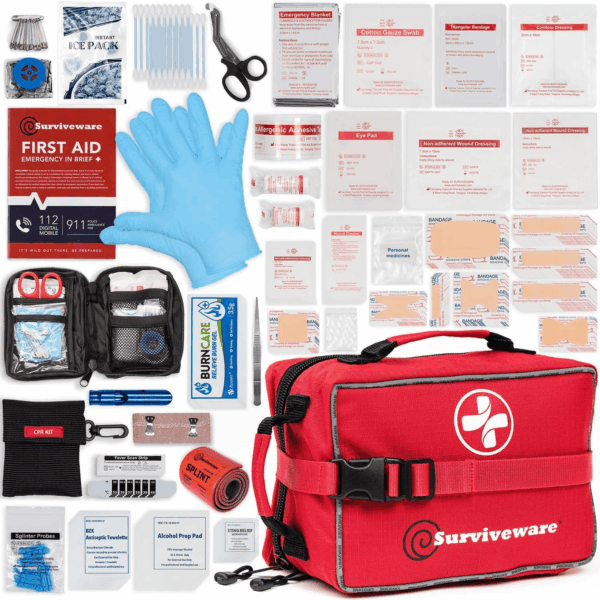 238 Pcs Comprehensive Premium Survival First Aid Kit - Medical Emergency Kit for Travel Camping Gear, Home Essentials & Outdoor Emergencies - HSA & FSA Eligible Survival Kit