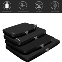 4 Set/6 Set/8 Set Compression Packing Cubes Travel Accessories Expandable Packing Organizers(Black Clothpattern 4 Set) - Image 8