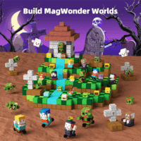 100PCS Magnetic Blocks Game-Based Kid Building Toys for Boys Girls 3+, Build Magwonder World with Zomblock Magnets Cubes, Upgraded STEM Game Sensory Gift for Easter Birthday - Image 2
