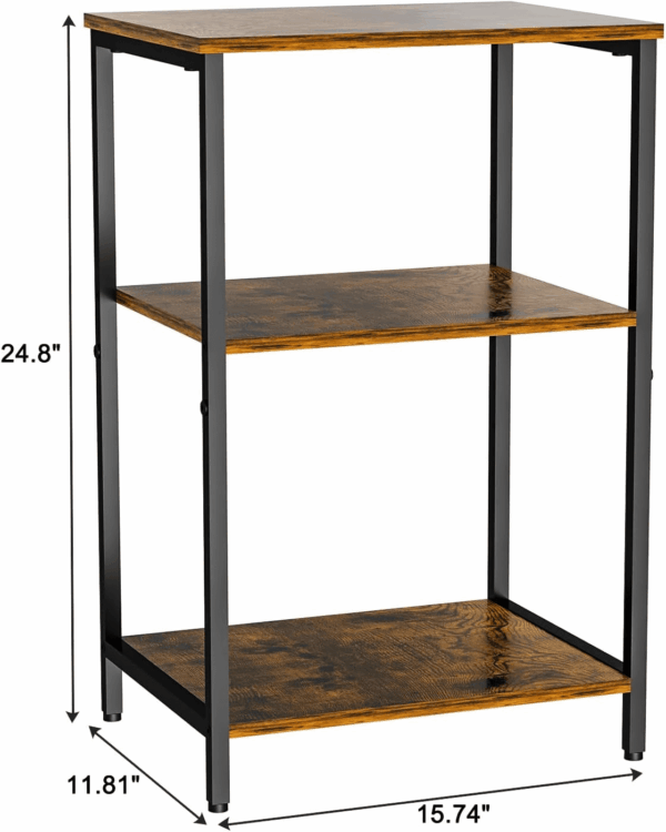 Side Table, Small End Table Record Player Stand with Storage, Vinyl Record Storage Night Stand for Living Room, Bedroom,Office(Patent Pending)(Rustic Brown and Classic Black) - Image 7
