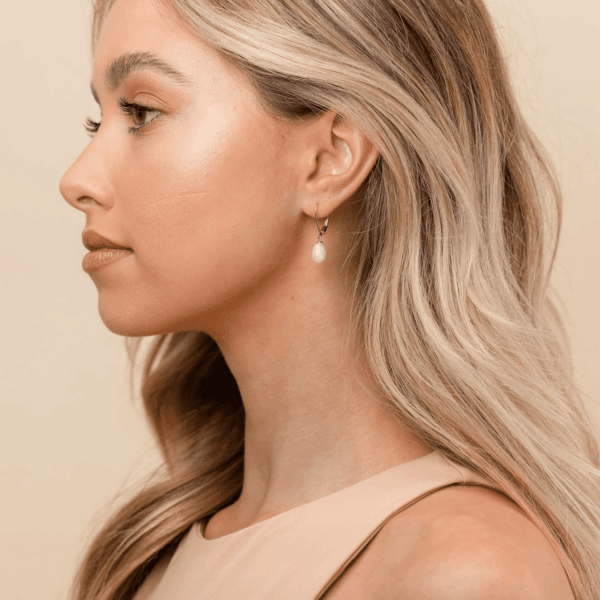 Handpicked AAA+ Quality Freshwater Cultured Pearl Earrings Leverback Dangle Stud Pearl Earrings - Image 2