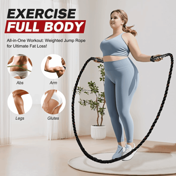 Jump Rope, Weighted Jump Ropes for Men Women, 2.8Lb 3.8Lb 5Lb Heavy Skipping Rope for Exercise, Adult Jumpropes for Home Workout, Improve Strength and Building Muscle,Total Body Workout Equipment - Image 5