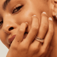14K Gold Plated Chunky Statement Ring | Chunky Stackable Wide Band for Women - Image 2