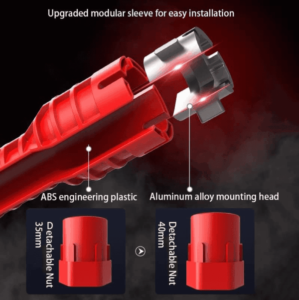 8 in 1 Multifunctional Sink Bathroom Wrench, Plumbing Installation Tool Household Water Pipe Faucet Washing Basin Corner Valve Sink Repair Removal Tool - Image 3