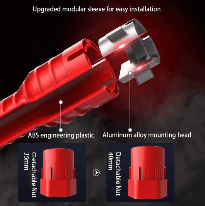8 in 1 Multifunctional Sink Bathroom Wrench, Plumbing Installation Tool Household Water Pipe Faucet Washing Basin Corner Valve Sink Repair Removal Tool - Image 3