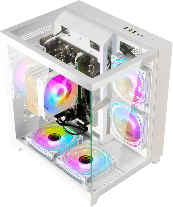 Desktop PC Computer AMD Ryzen 5 5600GT 6 Core 3.6Ghz, 16G DDR4 RAM, 512G NVME SSD, Tower Computer for Home and Office (White) - Image 4