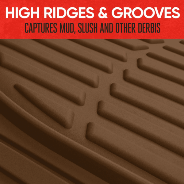 Flextough Deep Dish All-Weather Floor Mats, Waterproof Trim-To Fit Mats for Cars, Trucks, Suvs - Universal Automotive Floor Liners, Car Accessories - Image 3