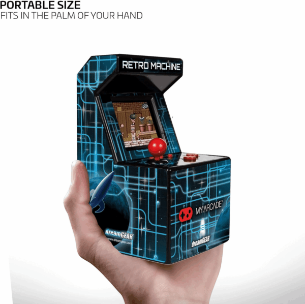 Retro Machine Playable Mini Arcade: 200 Retro Style Games Built In, 5.75 Inch Tall, Powered by AA Batteries, 2.5 Inch Color Display, Speaker, Volume Control - Image 2