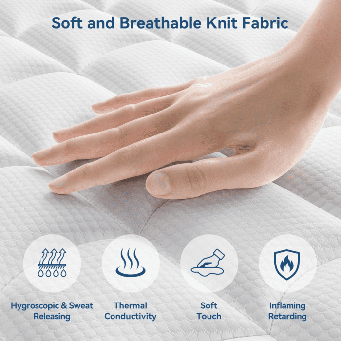Mattress Queen Size, 12 Inch Queen Hybrid Mattress in a Box, Medium Firm Memory Foam & Individually Wrapped Pocket Springs for Pain Relief, Motion Isolation, Certipur-Us Certified - Image 2