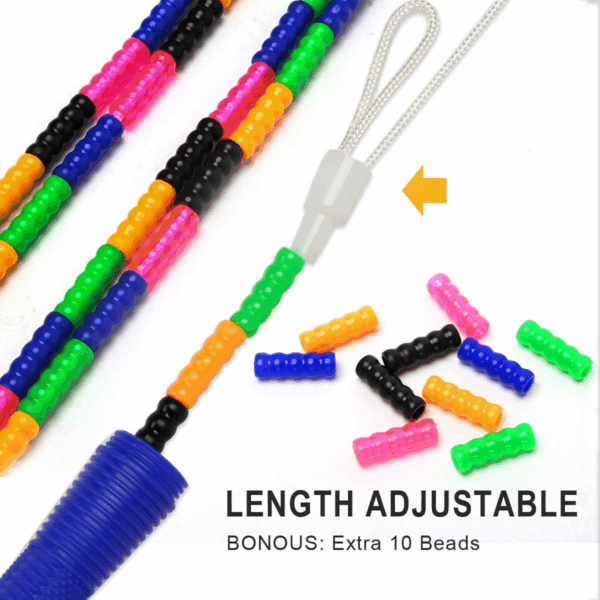 16 FT Long Jump Rope(2 PACK), Double Dutch Jump Ropes, Soft Beaded Skipping for Kids Adults, Plastic Segmented Long Enough for 4-5 Jumpers - Image 3