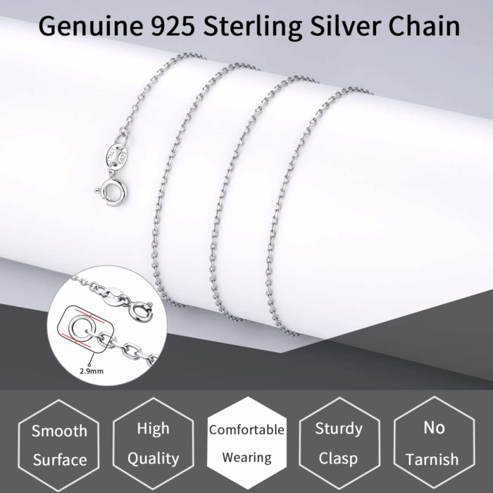 925 Sterling Silver Chain Necklace Chain for Women 1.1Mm Cable Chain Necklace Upgraded Spring-Ring Clasp - Thin & Sturdy - Italian Quality 16/18/20/22/24 Inch - Image 4