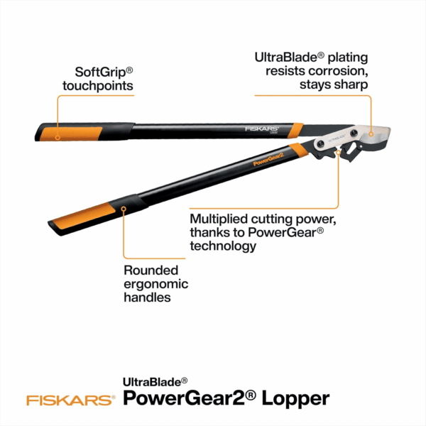 32-Inch Loppers for Tree Trimming, Heavy Duty, Low-Friction Sharp Steel Blade, Branch Cutter up to 2-Inch Diameter Cut Capacity, Powergear2 Technology That Multiplies Power for Less Effort - Image 2